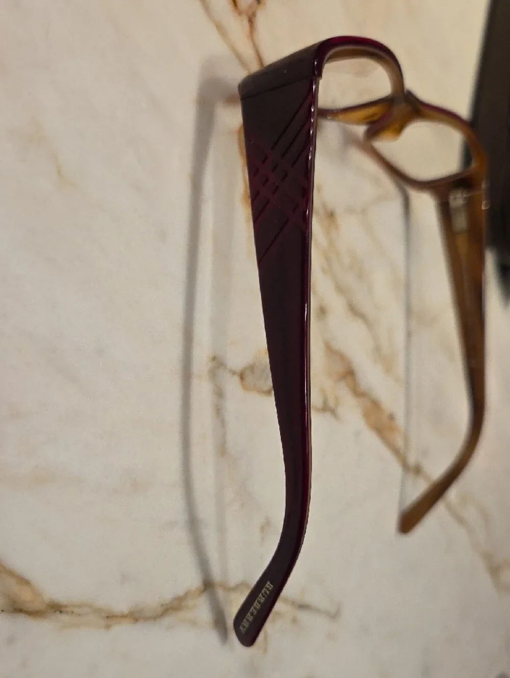 Burberry Burgundy Rectangular Eyeglass Frames